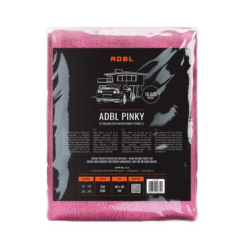 Set Lavete Microfibra fara Cusaturi ADBL Pinky, 350 GSM, 40 x 40 cm, 10 buc