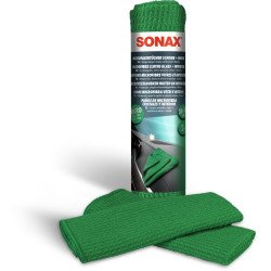 Set Lavete Microfibra Geamuri si Interior Auto Sonax, 38 x 38cm, 2 buc