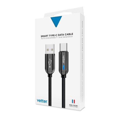 Cablu de date si incarcare Vetter Smart Type-C, Auto Disconnect, 1.2m
