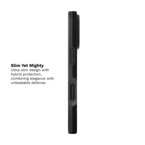 Husa Iphone 16 Pro Clip-On MagSafe Vetter Aramid Fiber Hybrid Kevlar Slim, Negru